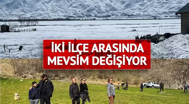 O ilde iki mevsim bir arada! Bir ilçede kış, diğerinde bahar havası…