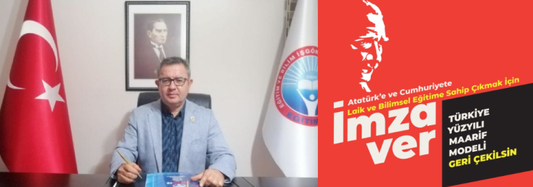 LAİK VE BİLİMSEL EĞİTİME SAHİP ÇIKMAK İÇİN EĞİTİM-İŞ MERSİN ŞUBE BAŞKANI YAKUP TEKİN’DEN İMZA KAMPANYASINA DESTEK ÇAĞRISI