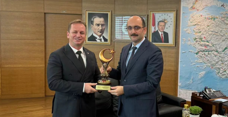 GÜLNAR BELEDİYE BAŞKANI FATİH ÖNGE, DSİ GENEL MÜDÜRÜ MEHMET AKİF BALTA’YI ZİYARET ETTİ