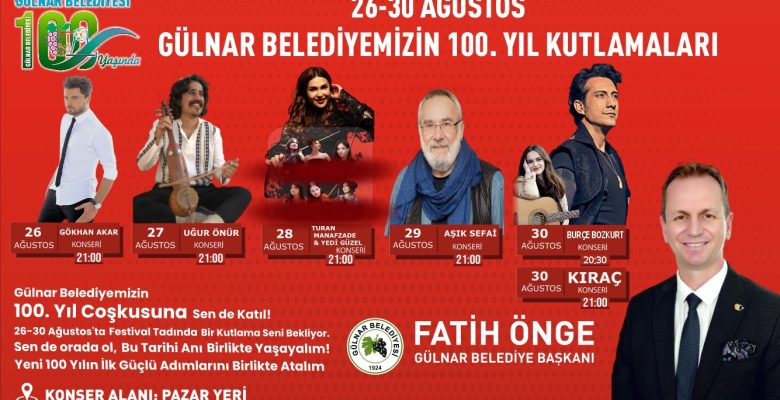 26-30 AĞUSTOS’TA GÜLNAR’DA BULUŞALIM: ZAFER BAYRAMI’NDA KIRAÇ RÜZGARI ESECEK!