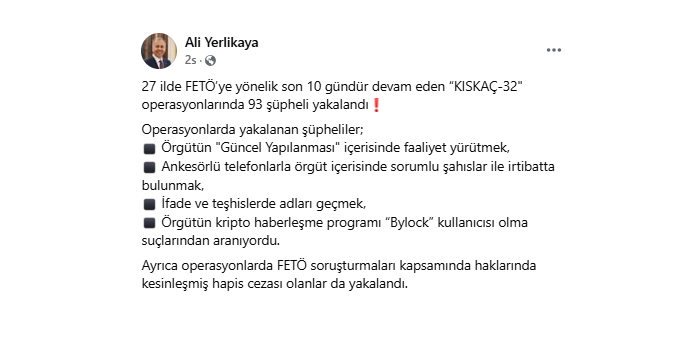 ARALARINDA MERSİN’İN DE BULUNDUĞU 27 İLDE FETÖ OPERASYONU: 93 ŞAHIS YAKALANDI