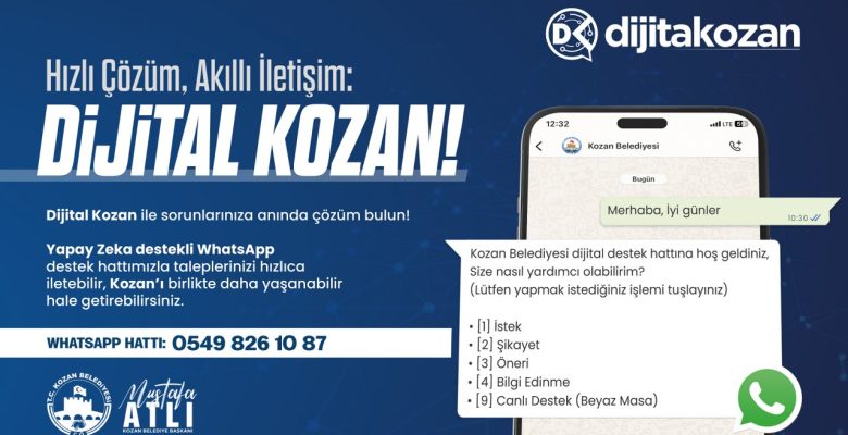 DİJİTAL KOZAN UYGULAMASI İLE HİZMET CEBİNDE!