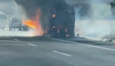 MERSİN’DE YOLCU OTOBÜSÜ ALEV ALEV YANDI: 34 YOLCU TAHLİYE EDİLDİ