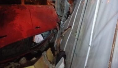 YOLDAN ÇIKAN OTOMOBİL SERAYA ÇARPTI: 5 YARALI