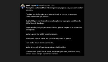 AK PARTİ’Lİ ŞAMİL TAYYAR’DAN MERSİN TEŞKİLATINA ÖVGÜ: “ADANMIŞLIĞIN EN GÜZEL ÖRNEĞİ”